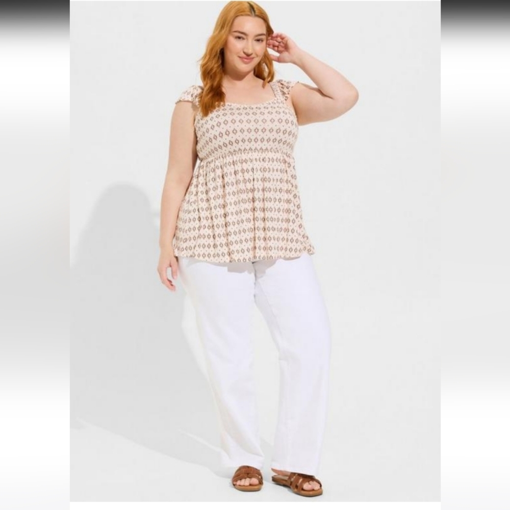 NWOT TORRID BABYDOLL SUPER SOFT SLUB RUFFLE TANK L